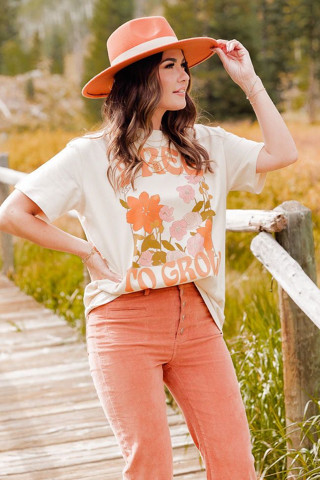 Free To Grow Ivory Oversized Graphic Tee sold by Pink Lily product image thumbnail 4