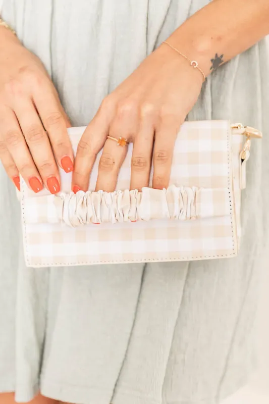 Planned Event Beige/Ivory Gingham Purse FINAL SALE made by Pink Lily
