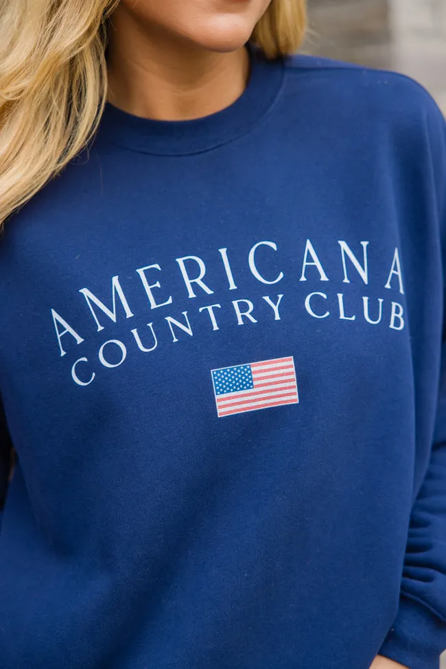 Americana Country Club Navy Oversized Graphic Sweatshirt sold by Pink Lily product image thumbnail 4