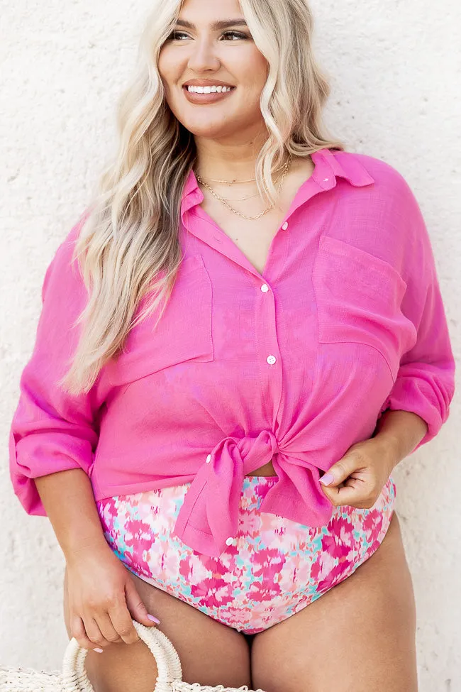 Wouldn't Miss It Pink Lightweight Button Front Blouse FINAL SALE sold by Pink Lily product image thumbnail 2