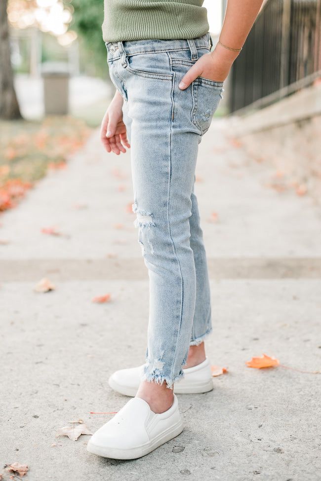 Girls Light Wash Skinny Jeans FINAL SALE sold by Pink Lily product image thumbnail 2