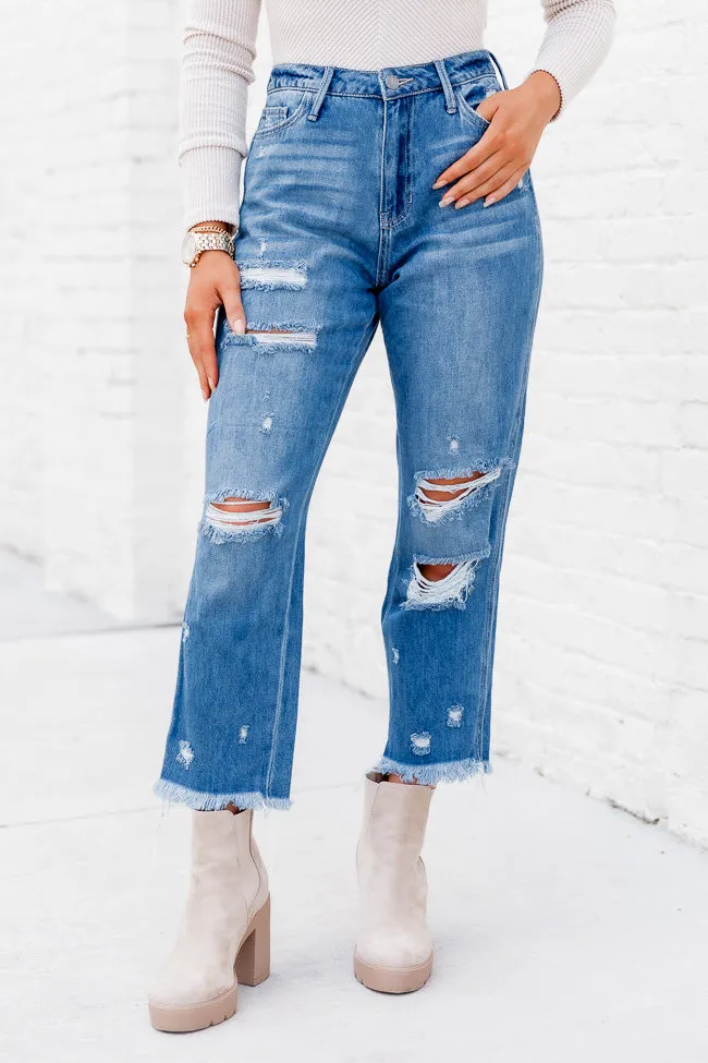 Shayne High Rise Distressed Mom Jeans FINAL SALE sold by Pink Lily