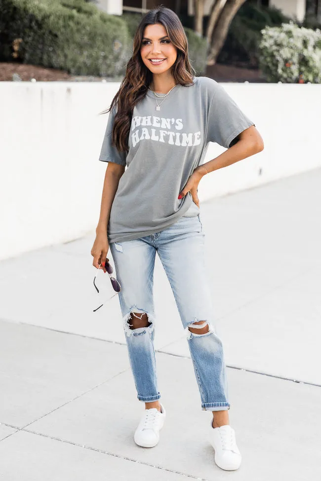 When's Halftime Grey Comfort Colors Graphic Tee sold by Pink Lily product image thumbnail 3