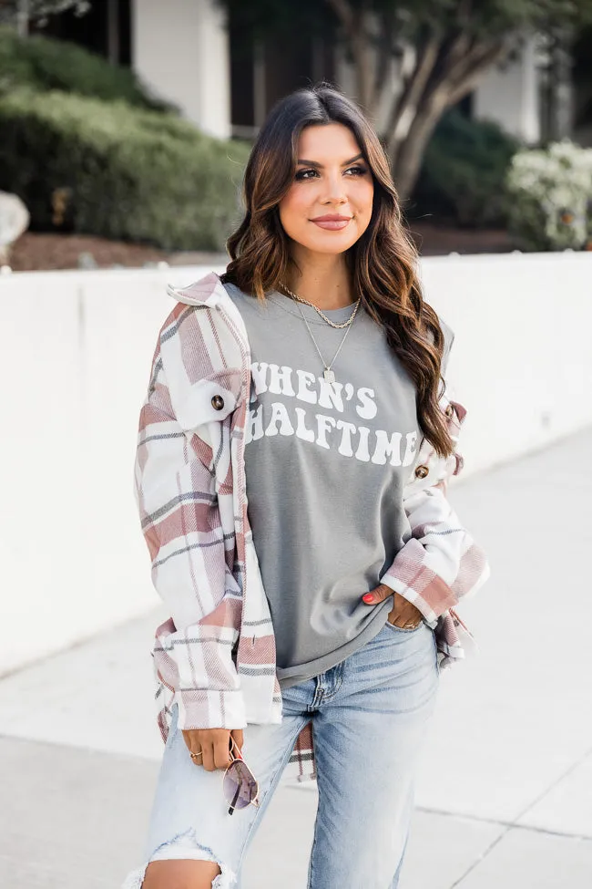 When's Halftime Grey Comfort Colors Graphic Tee sold by Pink Lily product image thumbnail 2
