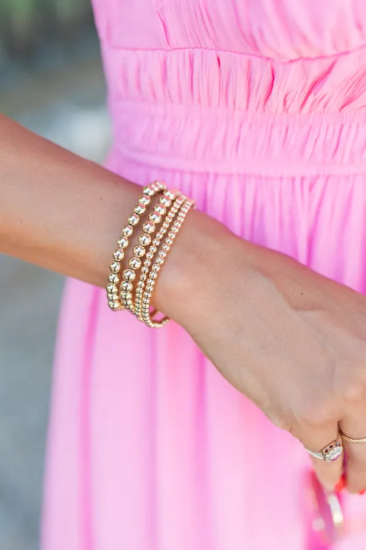 Gold Beaded Bracelet Set sold by Pink Lily