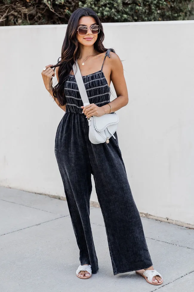 Jump For Joy Black Gauze Jumpsuit FINAL SALE sold by Pink Lily product image thumbnail 2