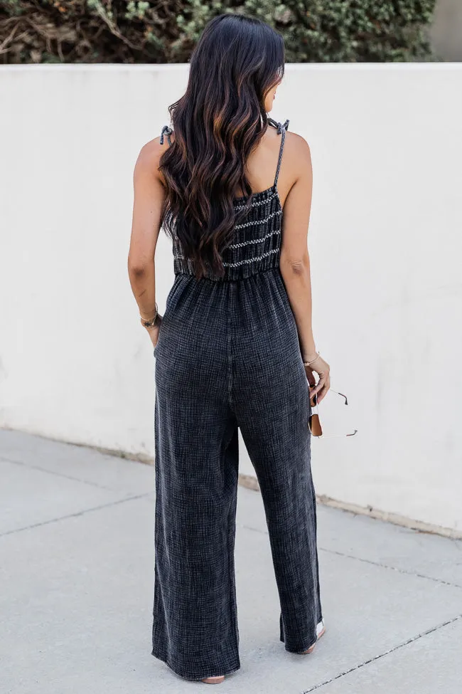 Jump For Joy Black Gauze Jumpsuit FINAL SALE sold by Pink Lily product image thumbnail 4