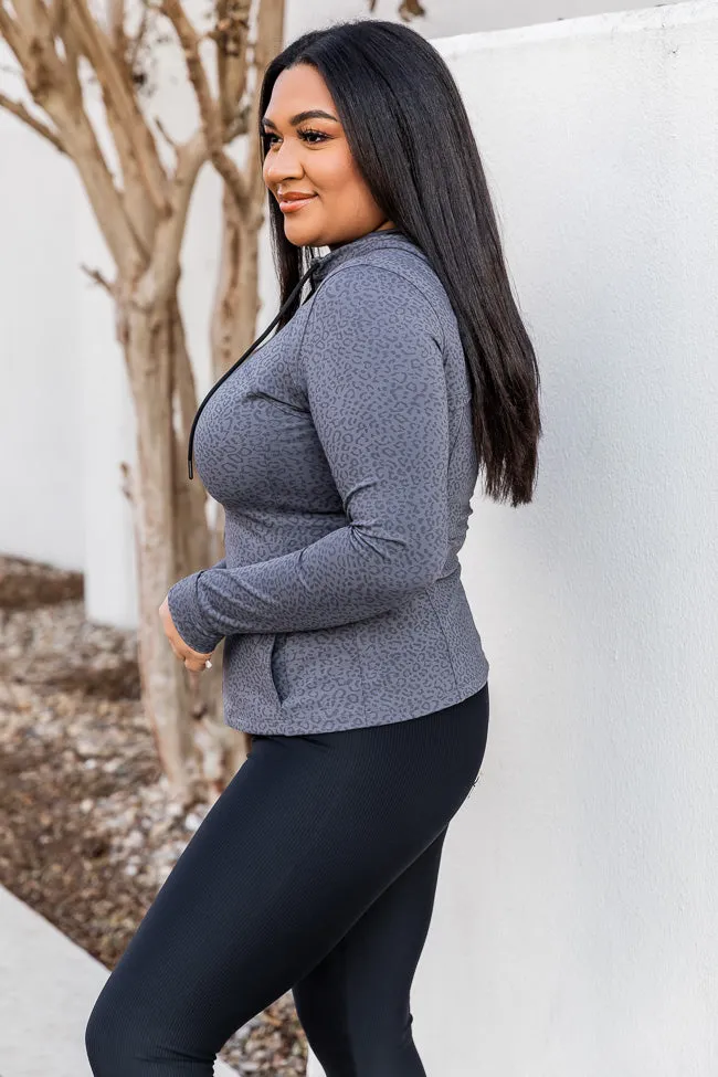 Hold The Position Grey Leopard Print Active Jacket FINAL SALE sold by Pink Lily product image thumbnail 5