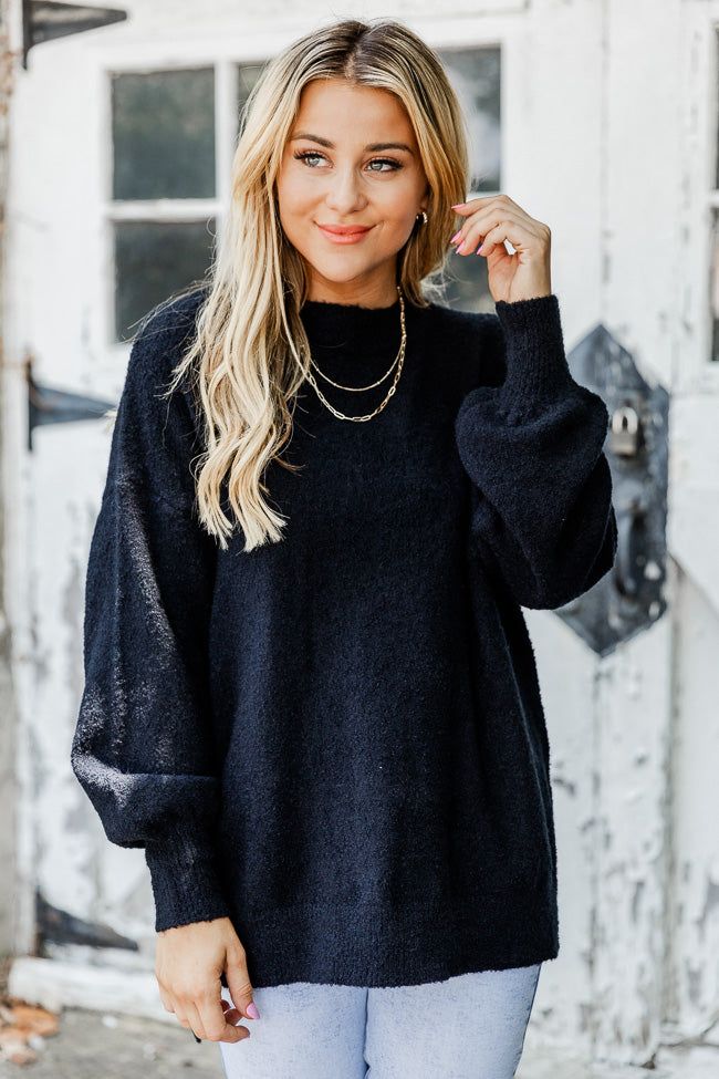 Never Wanna Go Black Pocketed Oversized Sweater sold by Pink Lily product image thumbnail 3