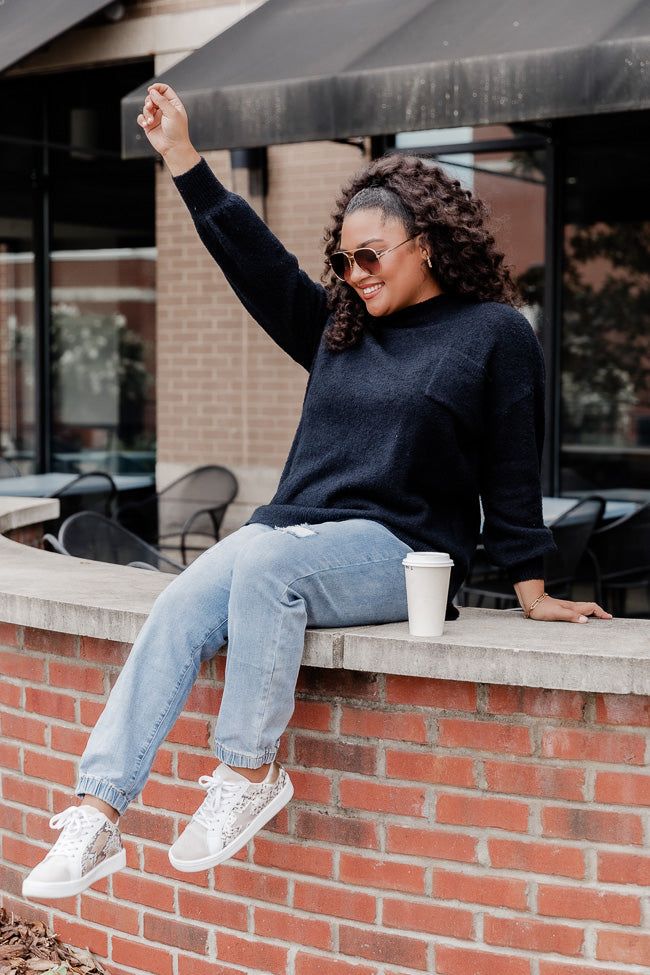 Never Wanna Go Black Pocketed Oversized Sweater sold by Pink Lily product image thumbnail 7