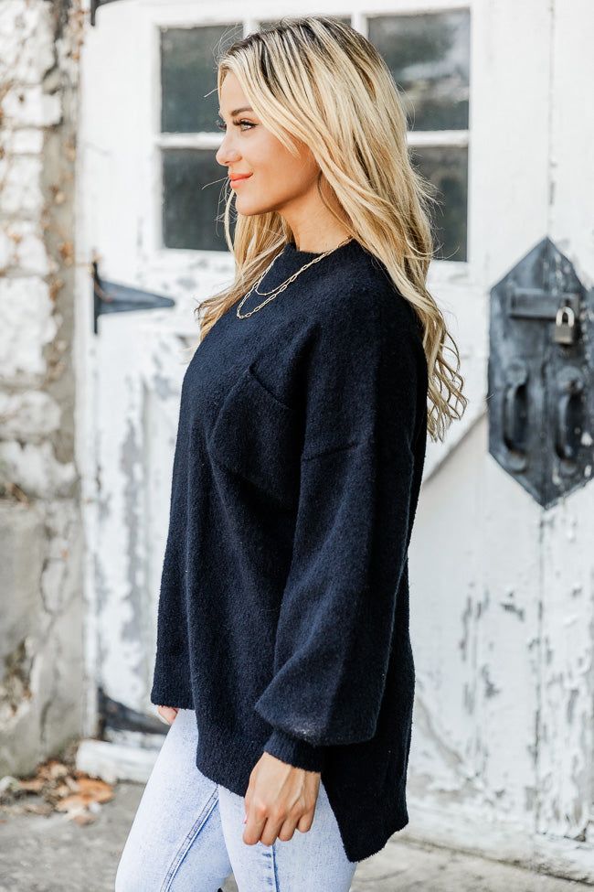 Never Wanna Go Black Pocketed Oversized Sweater sold by Pink Lily product image thumbnail 4