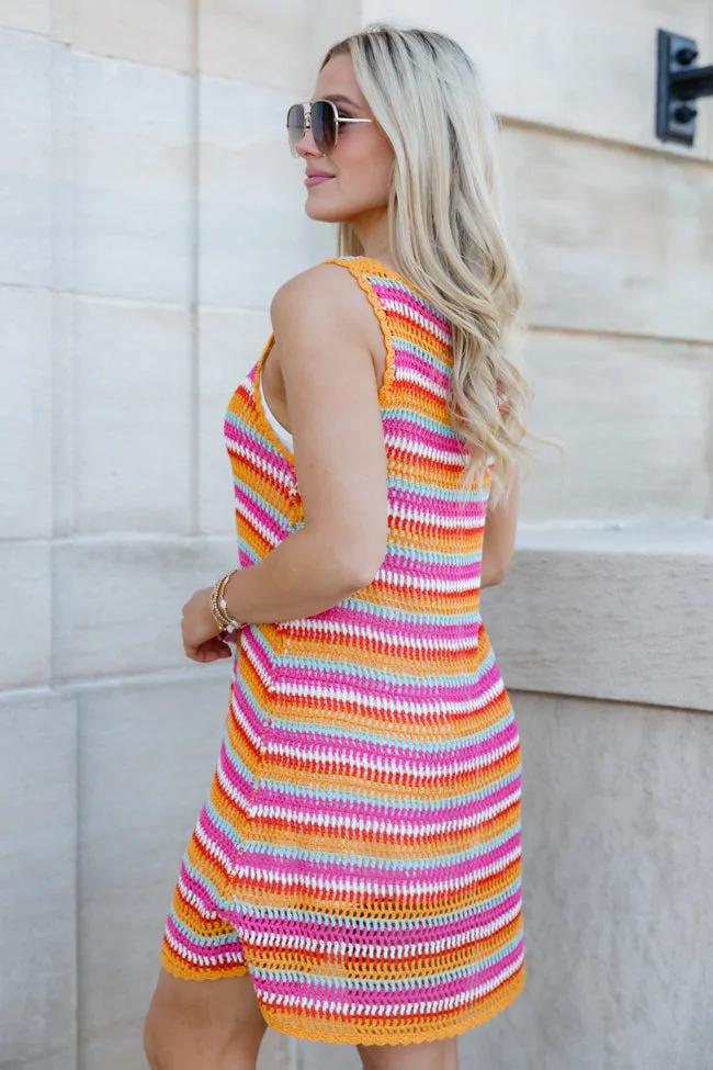 A Colorful Life Multi Stripe Crochet Mini Dress With Slip Lining FINAL SALE sold by Pink Lily product image thumbnail 3