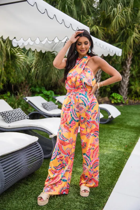 Gate To My Heart Multi Printed Halter Jumpsuit FINAL SALE sold by Pink Lily