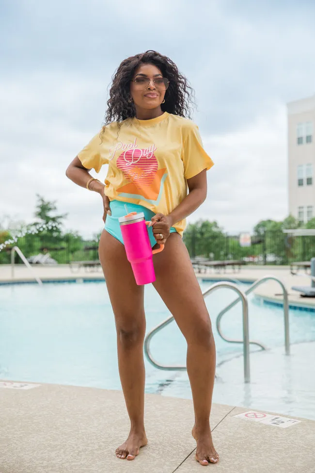 Pool Day Yellow Oversized Graphic Tee sold by Pink Lily product image thumbnail 2