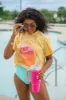 Pool Day Yellow Oversized Graphic Tee sold by Pink Lily