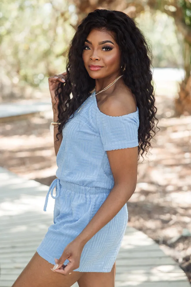 New Horizons Blue Terry Cloth Romper FINAL SALE sold by Pink Lily product image thumbnail 3