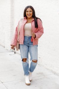 Easy To Believe Mauve Quilted Jacket FINAL SALE sold by Pink Lily