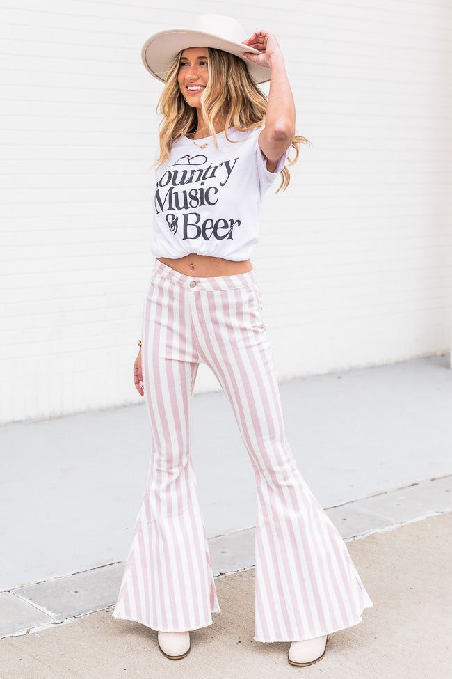 Country Music And Beer White Graphic Tee SALE sold by Pink Lily product image thumbnail 4