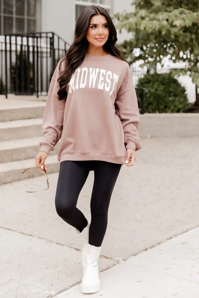Midwest Mocha Oversized Graphic Sweatshirt sold by Pink Lily product image thumbnail 4
