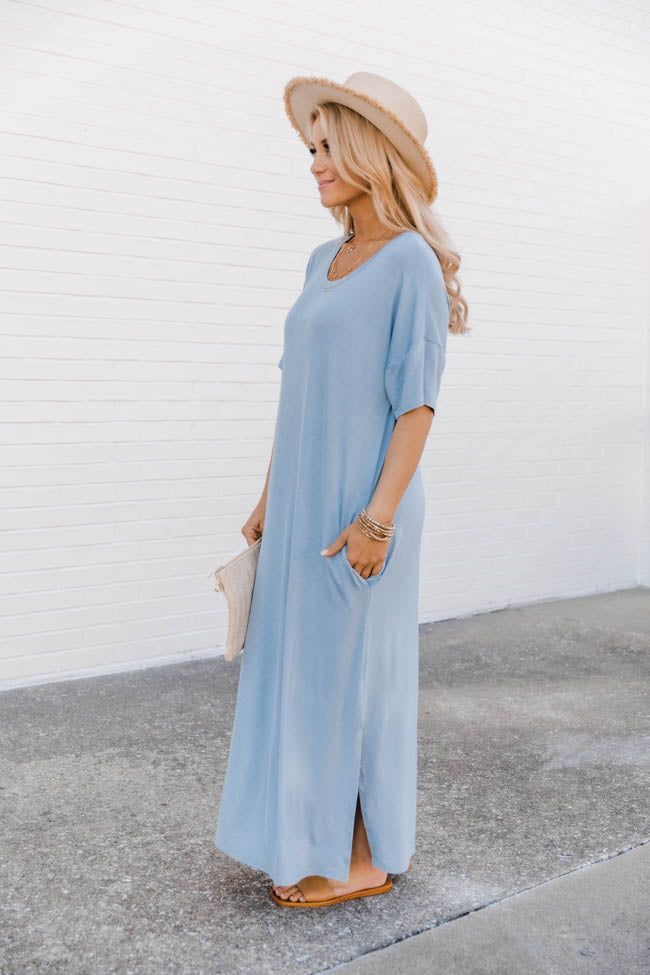 Simple Melody Midi Blue T-Shirt Dress FINAL SALE sold by Pink Lily product image thumbnail 5