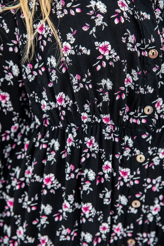 A Different World Black Floral Shirt Dress FINAL SALE sold by Pink Lily product image thumbnail 3