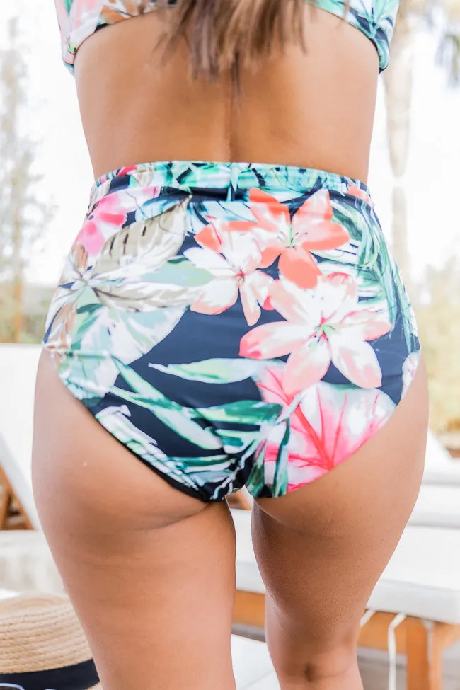 Gorgeous Day Black Floral High Waisted Bikini Bottom FINAL SALE sold by Pink Lily product image thumbnail 4