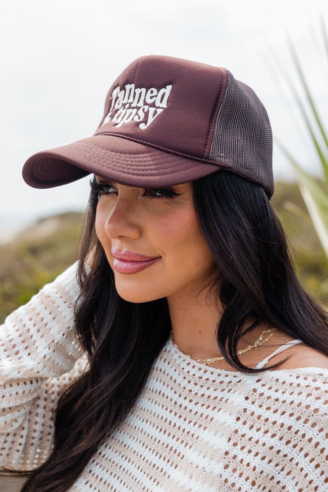 Tanned and Tipsy Brown Trucker Hat sold by Pink Lily product image thumbnail 2
