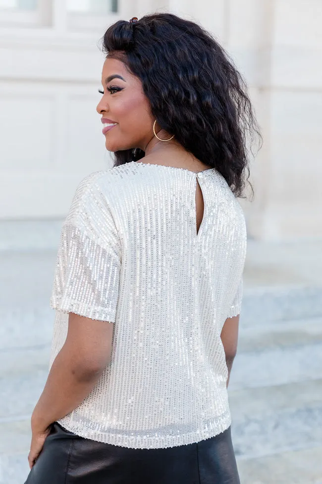 Flipped A Switch Champagne Sequin Tee FINAL SALE sold by Pink Lily product image thumbnail 4