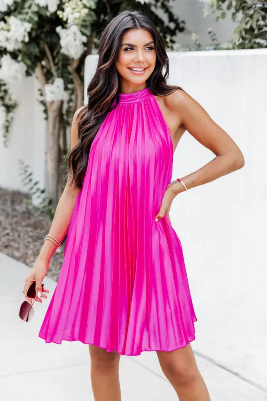 Into The Night Pink Halter Mini Dress FINAL SALE sold by Pink Lily