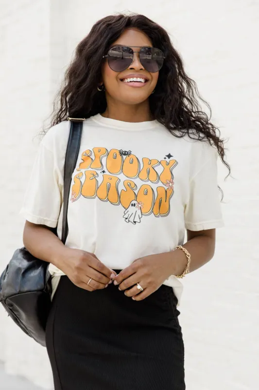 Spooky Season Ivory Graphic Tee sold by Pink Lily