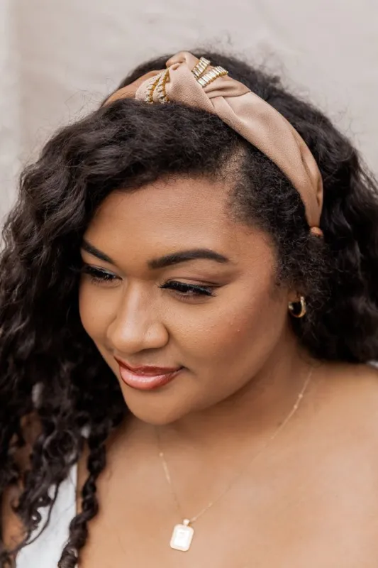 Material Girl Champagne And Diamond Headband sold by Pink Lily