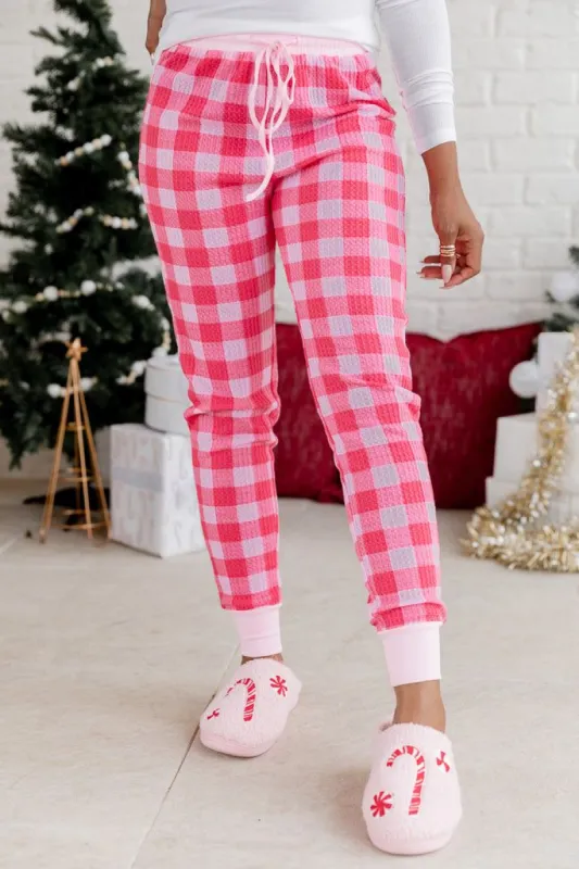 Pink Plaid Lounge Joggers sold by Pink Lily