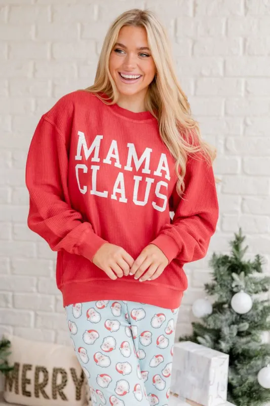 Mama Claus Red Graphic Sweatshirt SALE sold by Pink Lily