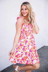 Sunny Skies Red Floral Mini Dress FINAL SALE sold by Pink Lily