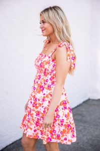 Sunny Skies Red Floral Mini Dress FINAL SALE sold by Pink Lily