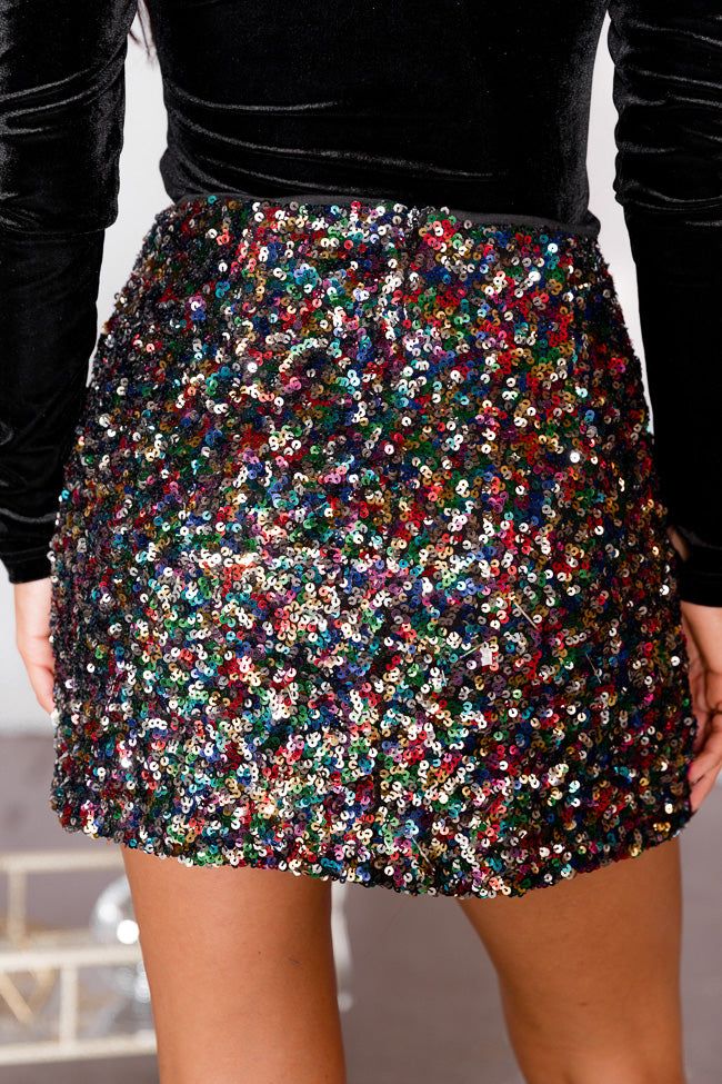 Fairy Lights Multi Sequin Mini Skirt FINAL SALE sold by Pink Lily product image thumbnail 4