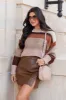 When You Arrived Multi Taupe Color Block Sweater sold by Pink Lily