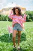Sunrise Splendor Pink Multi Striped Cardigan sold by Pink Lily