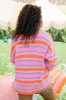 Sunrise Splendor Pink Multi Striped Cardigan sold by Pink Lily