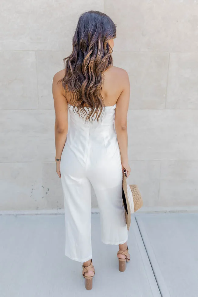 Beautiful Dream White Button Detail Strapless Jumpsuit FINAL SALE sold by Pink Lily product image thumbnail 5