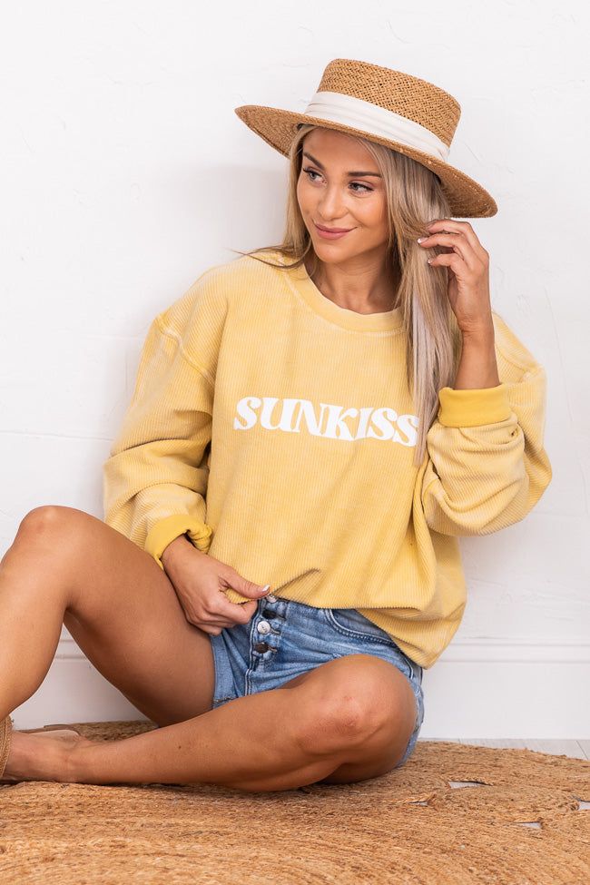 Sunkissed Gold Corded Graphic Sweatshirt FINAL SALE sold by Pink Lily product image thumbnail 2
