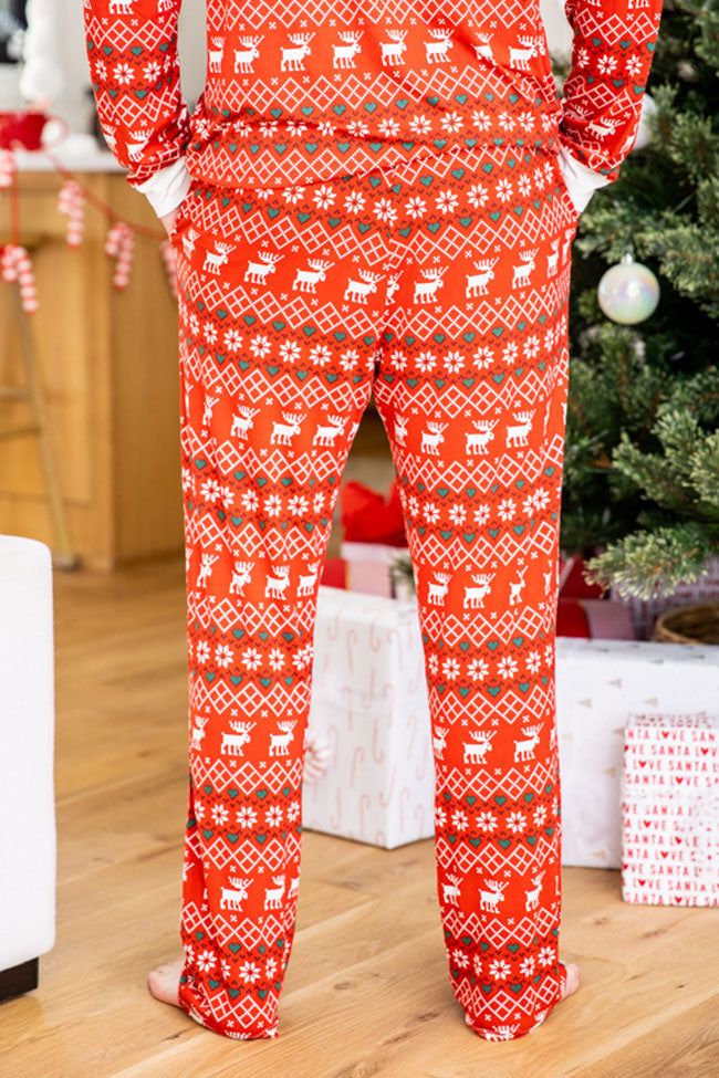 Mens Home For The Holidays Red Christmas Print Pajama Joggers FINAL SALE sold by Pink Lily product image thumbnail 4