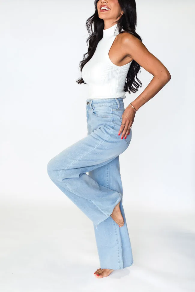 Kelsea Light Wash Wide Leg Jeans sold by Pink Lily product image thumbnail 4