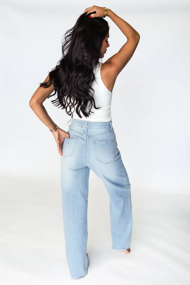 Kelsea Light Wash Wide Leg Jeans sold by Pink Lily product image thumbnail 5