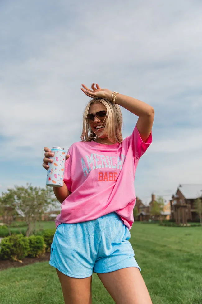 American Babe Hot Pink Oversized Graphic Tee sold by Pink Lily product image thumbnail 2