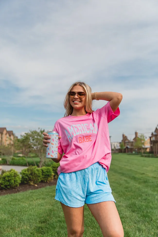 American Babe Hot Pink Oversized Graphic Tee sold by Pink Lily product image thumbnail 3