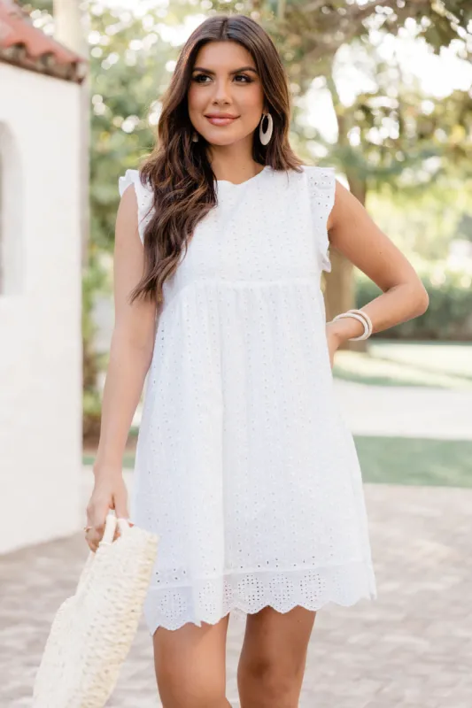 You Found My Heart White Round Neck Lace Romper Dress FINAL SALE sold by Pink Lily