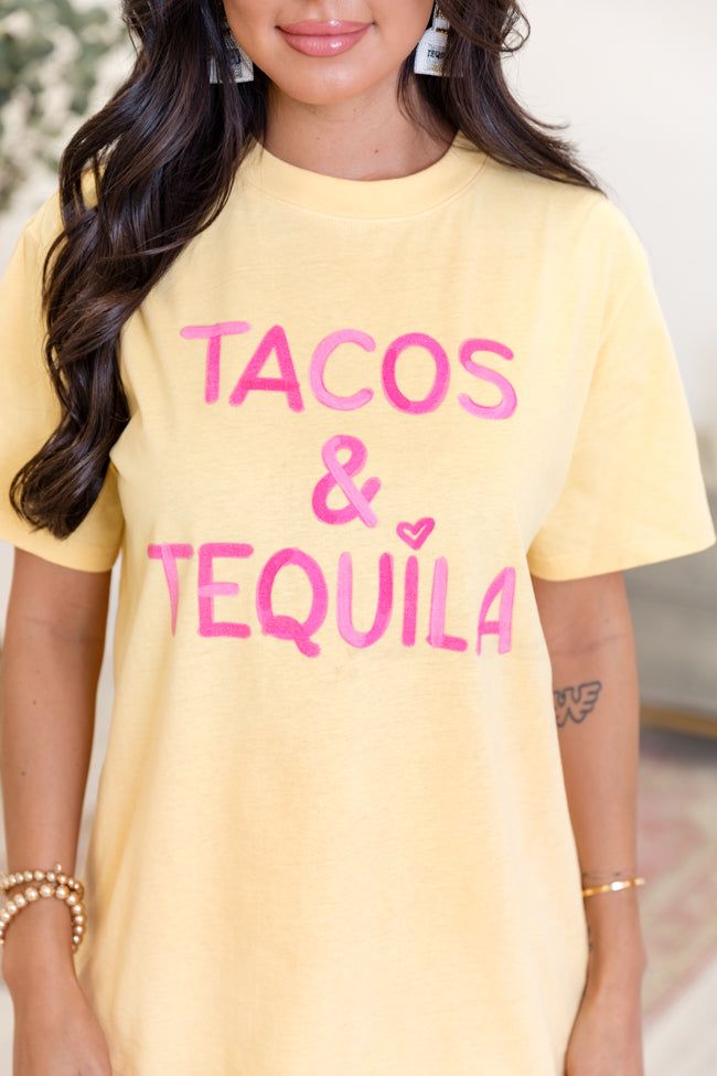 Tacos Tequila Yellow Oversized Graphic Tee sold by Pink Lily product image thumbnail 3