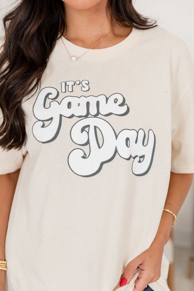 It's Gameday Ivory Oversized Graphic Tee sold by Pink Lily product image thumbnail 4