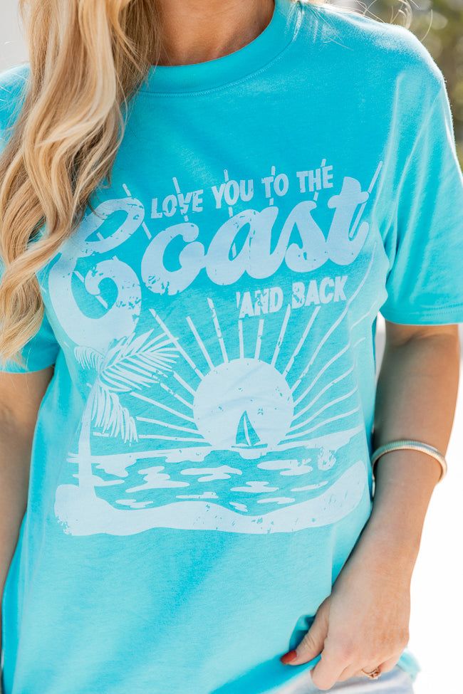 Love You To The Coast And Back Aqua Oversized Graphic Tee sold by Pink Lily product image thumbnail 3